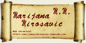 Marijana Mirosavić vizit kartica
